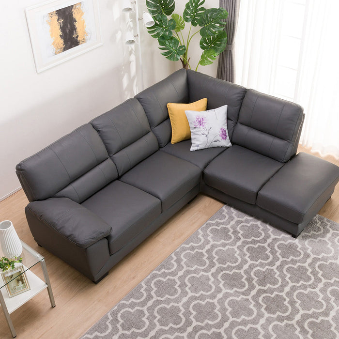 L-STYLE SOFA WALL3-KD LC LETHER-C1 GY