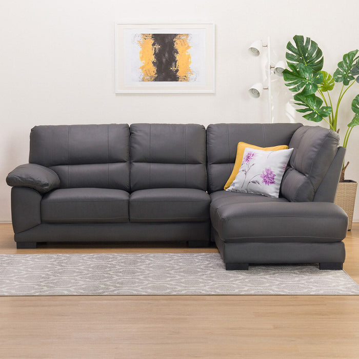 L-STYLE SOFA WALL3-KD LC LETHER-C1 GY