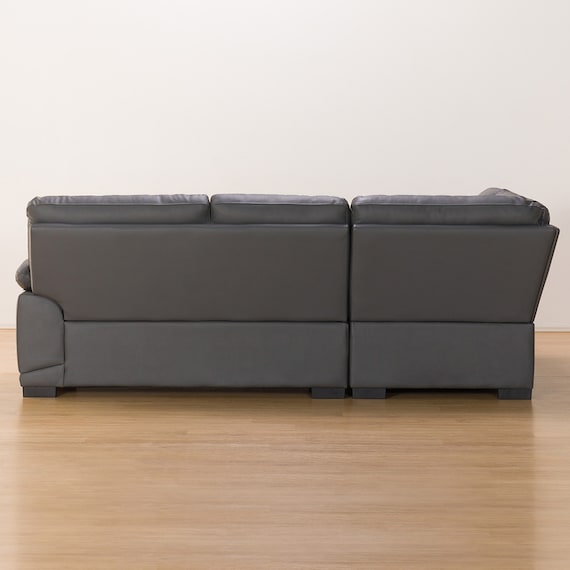 CORNER SOFA WALL3-KD RC LETHER-C1 GY