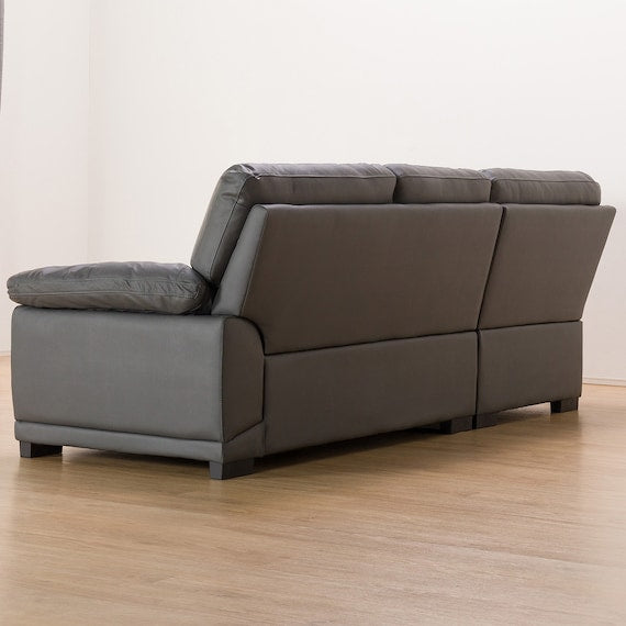 CORNER SOFA WALL3-KD RC LETHER-C1 GY