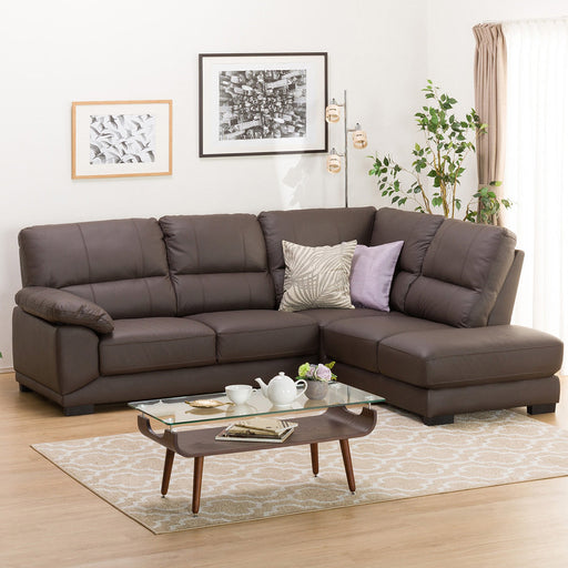 CORNER SOFA WALL3-KD LC LETHER-C1 DBR