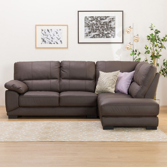 L-STYLE SOFA WALL3-KD LC LETHER-C1 DBR