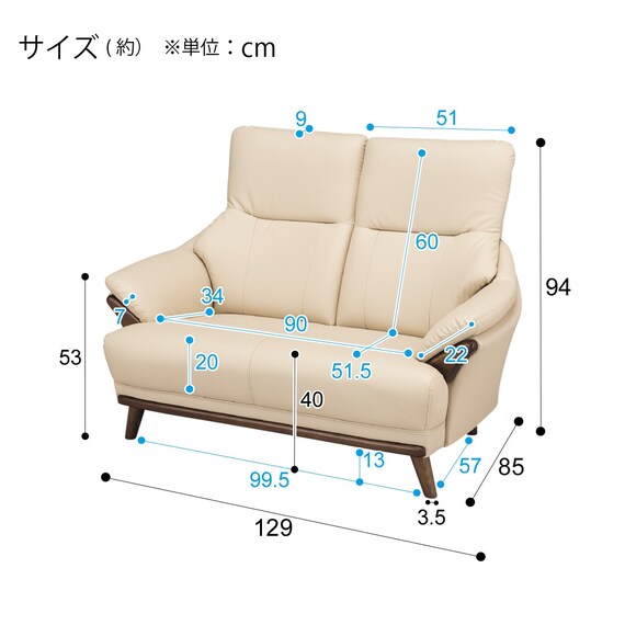 2 SEAT SOFA N-SHIELD KOTEI3-HD BE