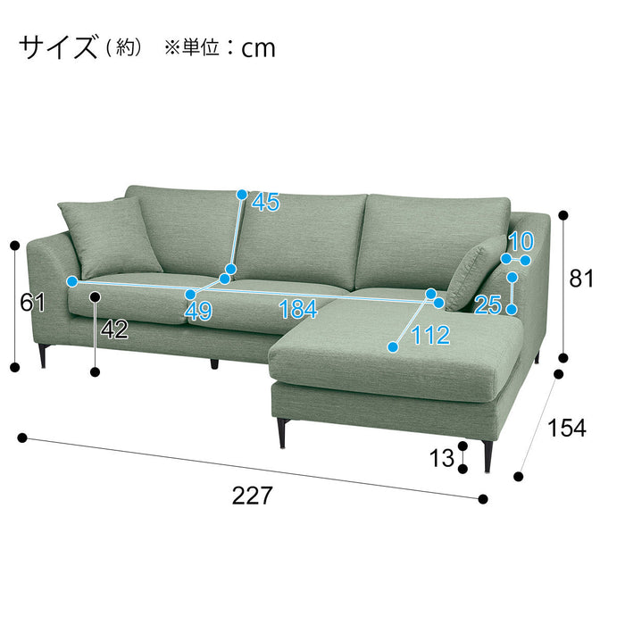 LEFT ARM COUCH N-POCKET A15 DR-GGR