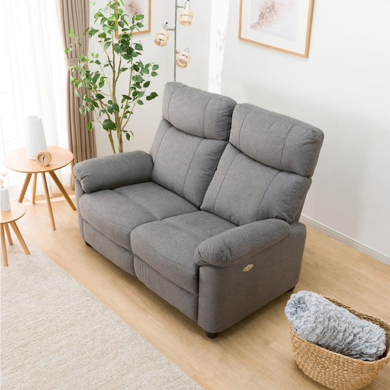 2P ELECTRIC SOFA GRAZE FABRIC GY