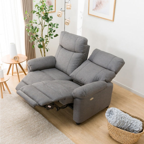 2P ELECTRIC SOFA GRAZE FABRIC GY