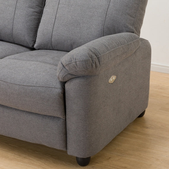 2P ELECTRIC SOFA GRAZE FABRIC GY