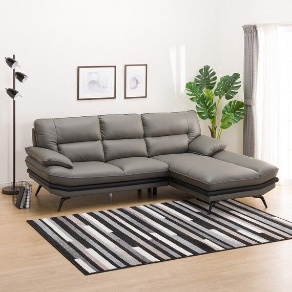 CORNER SOFA LOZO KD DGY LEATHER LC