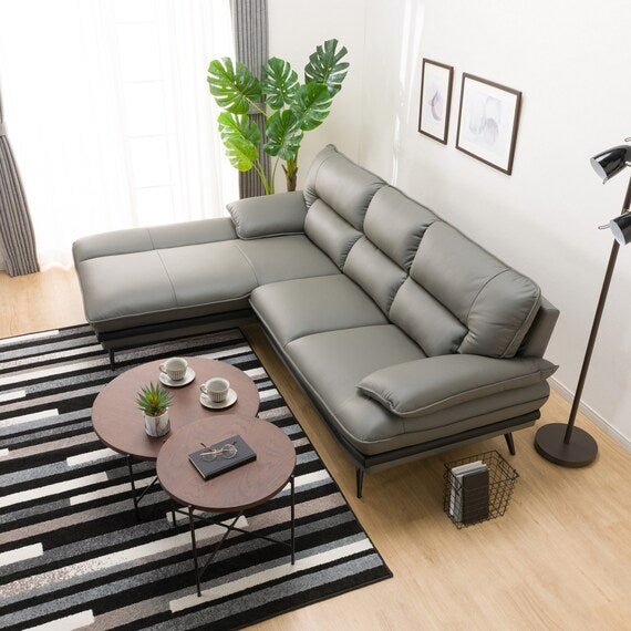 CORNER SOFA LOZO KD DGY LEATHER RC