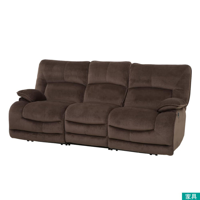 3SEATER ELECTRIC FABRIC SOFA HIT DBR 2CS