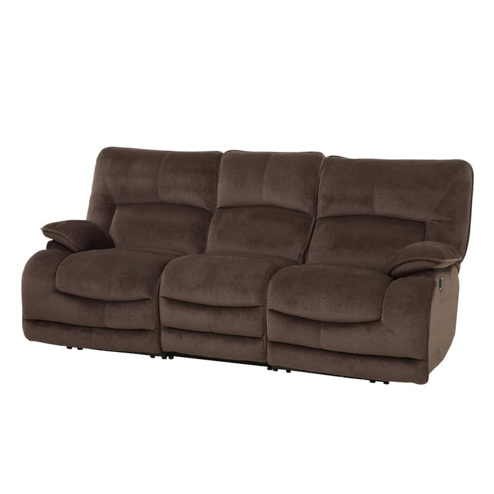 3SEATER ELECTRIC FABRIC SOFA HIT DBR 2CS