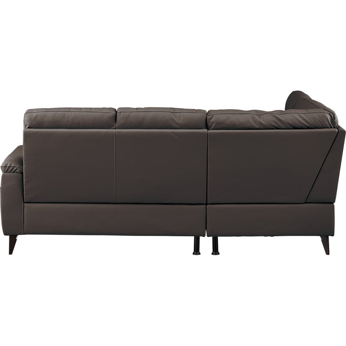 CORNER SOFA LB07 LEATHER RC DBR