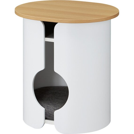 SIDE TABLE WITH PET HOUSE AW10 WH