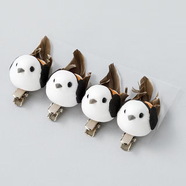 CHRISTMAS ORNAMENT birds clip set 4p H247001-4 n4AN