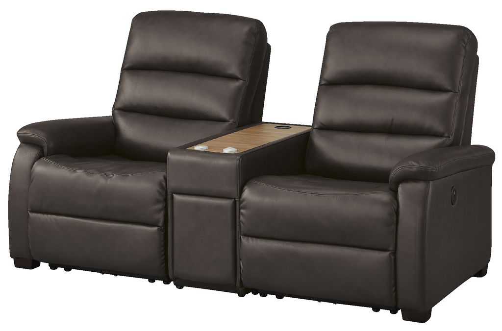 2S SOFA N-BELIEVA DBR2-SZN116 LEATHER WITH STORAGE TABLE