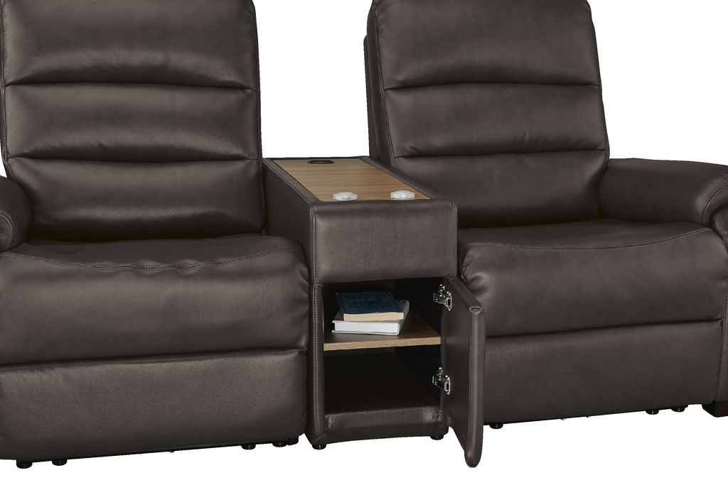 2S SOFA N-BELIEVA DBR2-SZN116 LEATHER WITH STORAGE TABLE