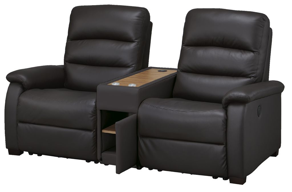 2S SOFA N-BELIEVA DBR2-SZN116 LEATHER WITH STORAGE TABLE