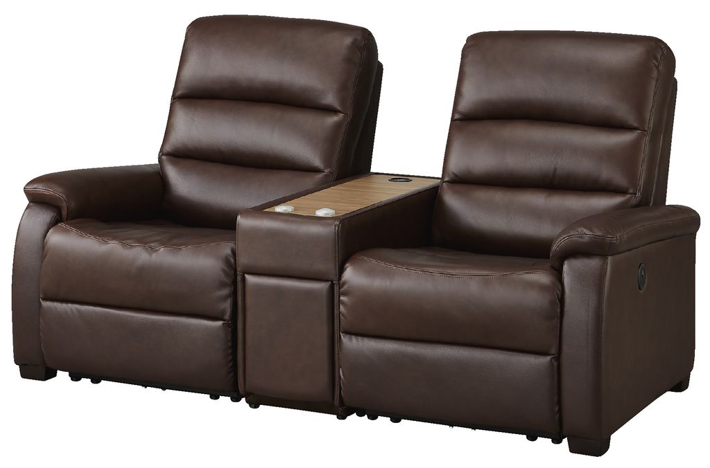 2S SOFA N-BELIEVA DBR2-SCF66 TK-LEATHER WITH STORAGE TABLE