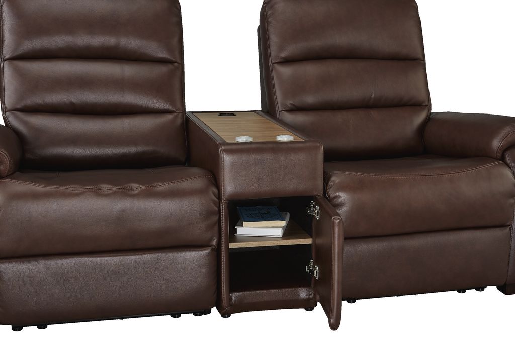 2S SOFA N-BELIEVA DBR2-SCF66 TK-LEATHER WITH STORAGE TABLE