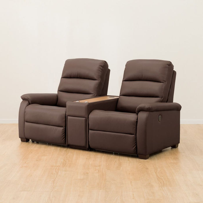 2S SOFA N-BELIEVA DBR2-SCF66 TK-LEATHER WITH STORAGE TABLE