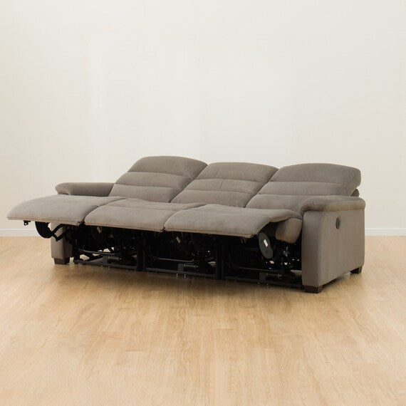 3 ELECTRIC 3P SOFA N-BELIEVA MICROFIBER GY