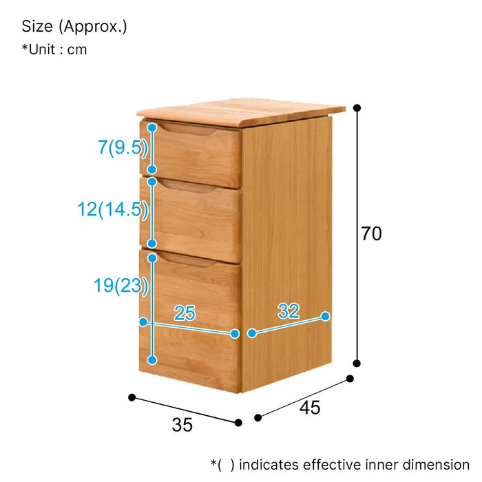 DESK PEDESTAL ALNUS LBR