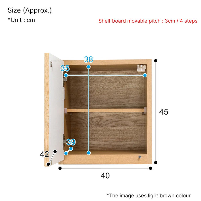 UPPER CABINET PORTE 40U-L WH