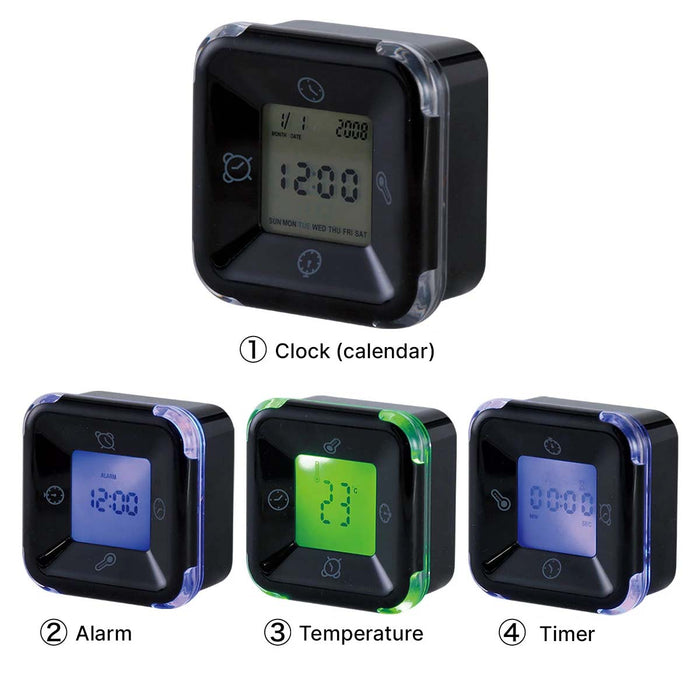 DIGITAL MULTIFUNCTION CLOCK PIROUETTE BK