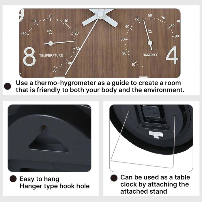 2WAY TABLE/WALL CLOCK FORET 30SW-TH-MBR