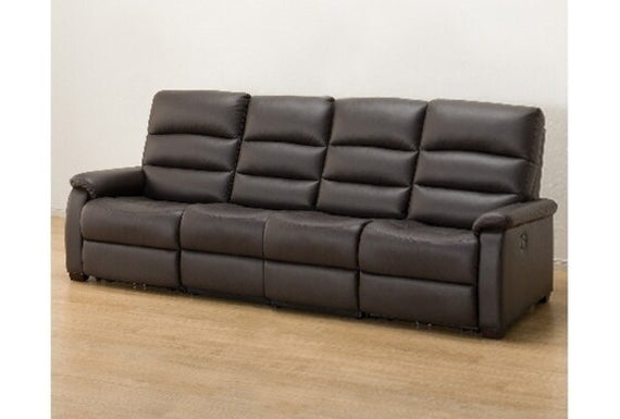 4 SEAT RECLINER SOFA N-BELIEVA DBR LEATHER