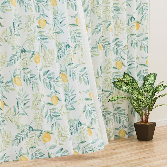 CURTAIN LEMON LEAF 100X135X2