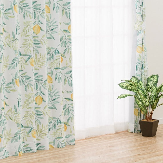 CURTAIN LEMON LEAF 100X135X2