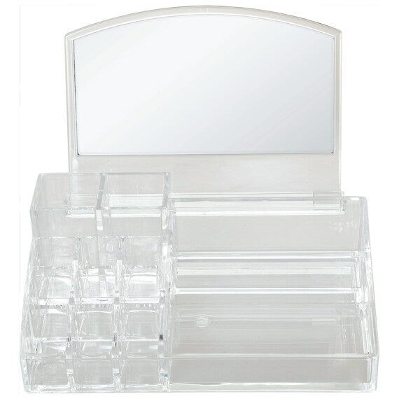 ACRYLIC COSMETIC CASE W/MIRROR LUCENT L W21.4D18.5H17