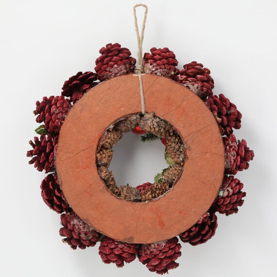 CHRISTMAS 28CM HANGING WREATH JY4218 N2AN RED