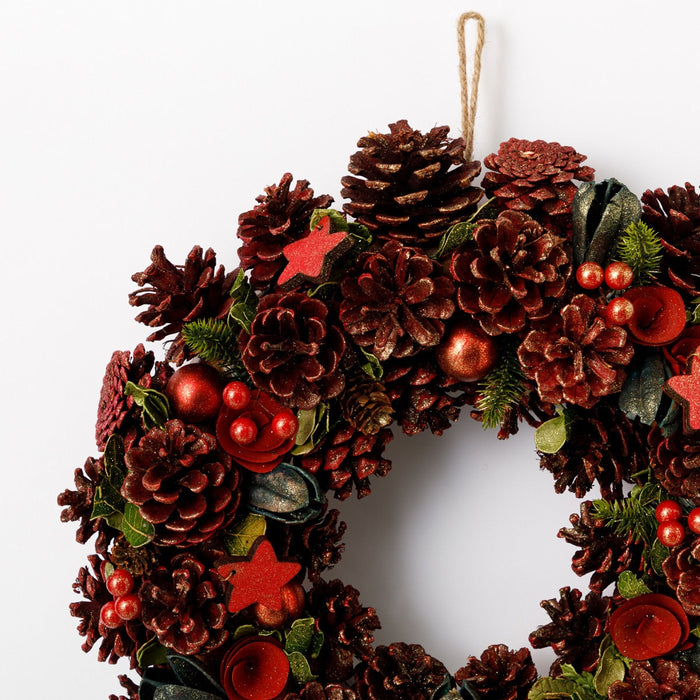 CHRISTMAS 39CM HANGING WREATH JY4218-39