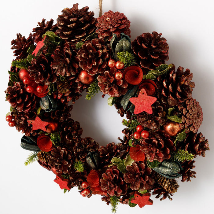 CHRISTMAS 39CM HANGING WREATH JY4218-39