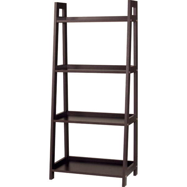 WOOD SHELF LADDER-N 4D DBR