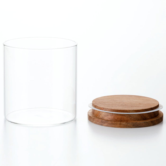 ACACIA LID GLASS CANISTER M 520ML