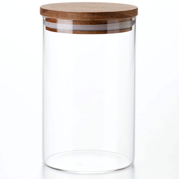 ACACIA LID GLASS CANISTER L 820ML