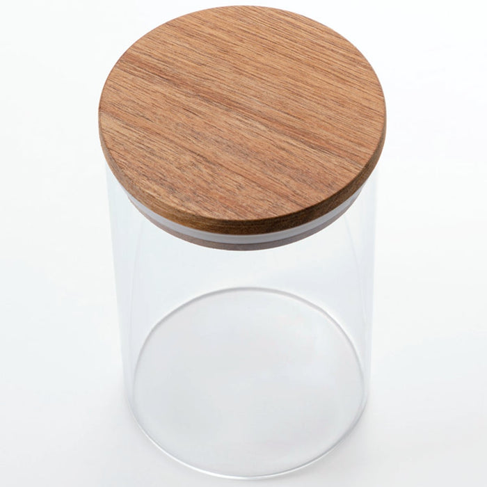 ACACIA LID GLASS CANISTER L 820ML