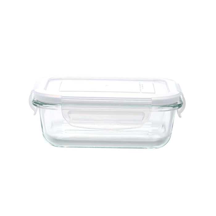 HEAT RESISTANT GLASS STORAGE CONTAINER 370ML RECTANGULAR