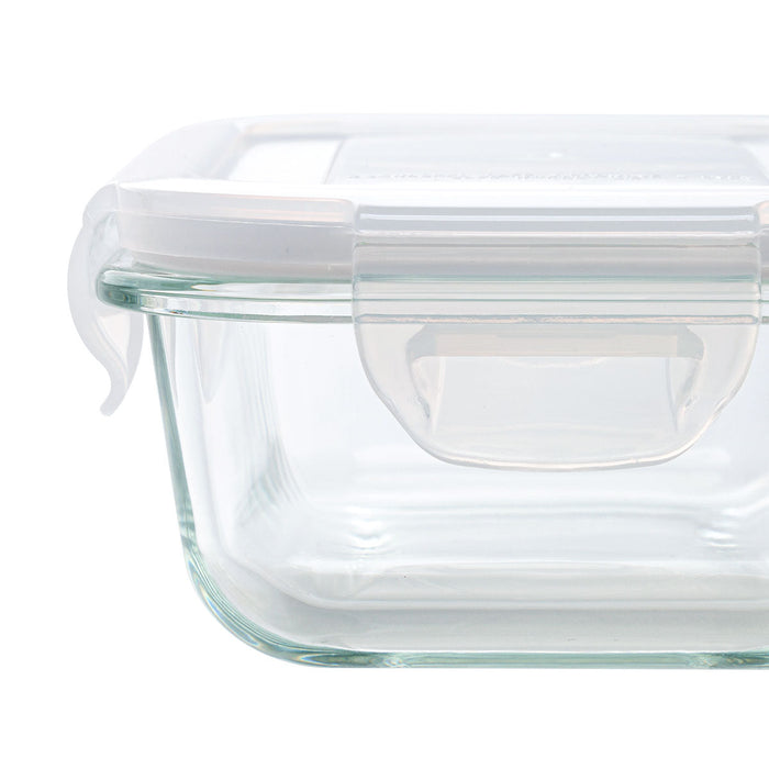 HEAT RESISTANT GLASS STORAGE CONTAINER 370ML RECTANGULAR